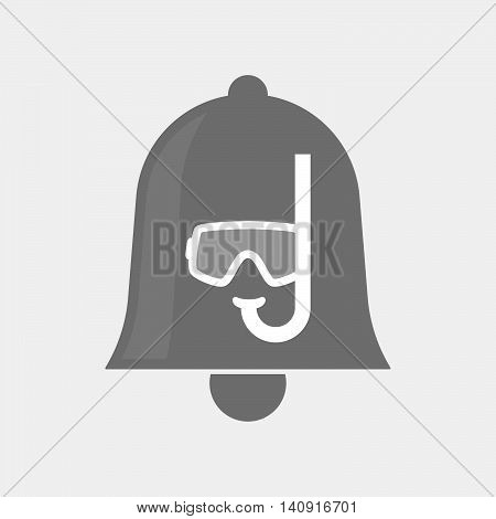 Isolated Bell Icon With A Diving Goggles