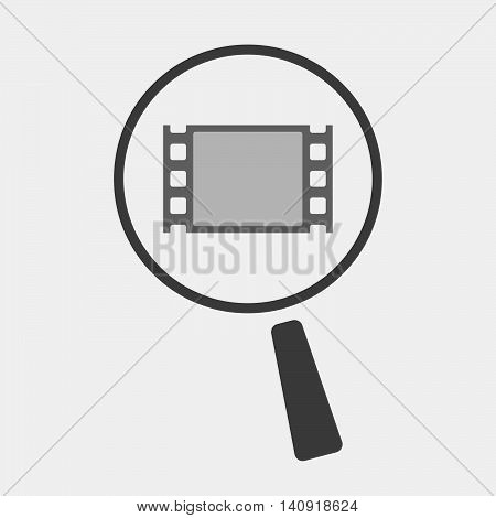 Isolated Magnifier Icon With A Film Photogram