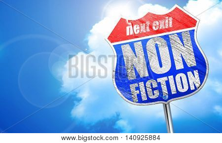 non fiction, 3D rendering, blue street sign