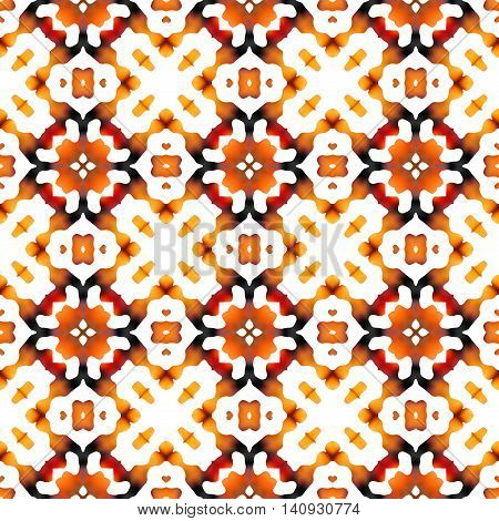 Orange etno or hippie pattern or backdrop
