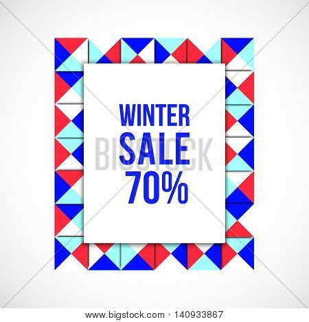 Vector colorful background. Shopping time. Geometry frame. Vector winter sale. Christmas sale.