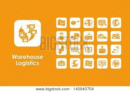 It is a set of warehouse logistics simple web icons