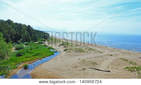 Baltic sea on summer. Nice city Saulkrasti
