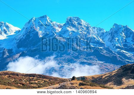 High Mountains, Covered By Snow.