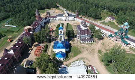 Aerial View Of Saint Nikolas Women Monastery On Solba, Yaroslavl Region, Russia