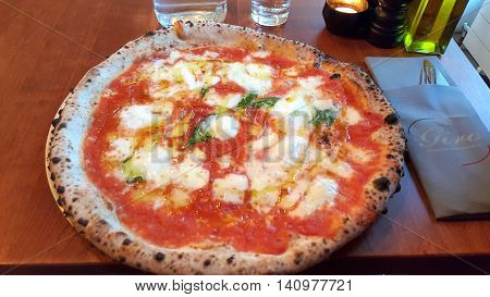 Margherita Pizza in Giro Traditional Italian restaurant