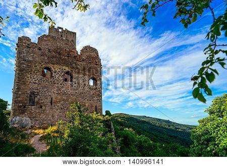 Majestic Medieval Castle Ruins On The Top Of The Hill