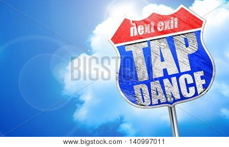 tap dance, 3D rendering, blue street sign