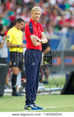 CARSON, CA - JULY 31: Arsenal manager Arsene Wenger during the friendly soccer game between Chivas Guadalajara and Arsenal on July 31st 2016 at the StubHub Center.