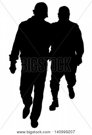 People of special police force on white background