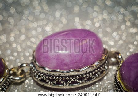 Silver Jewellery With Purple Stone
