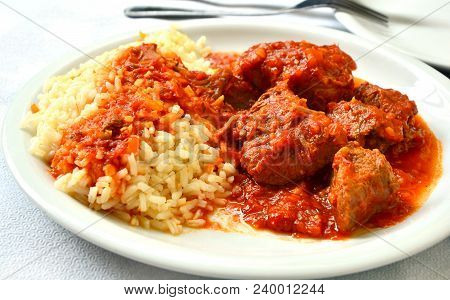Moshari Kokkinisto Or Tas Kebap (greek Veal Stew In A Tomato Sauce)
Greek Dish Beef Menu.