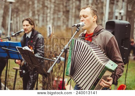 Musicians Sing Songs On The Street On Victory Day