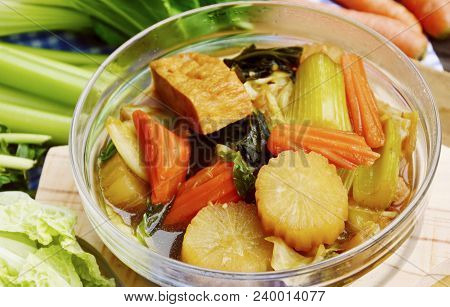 Thai Mixed Vegetable With Tofu Soup  
 Thai Soup Menu For Healthy.