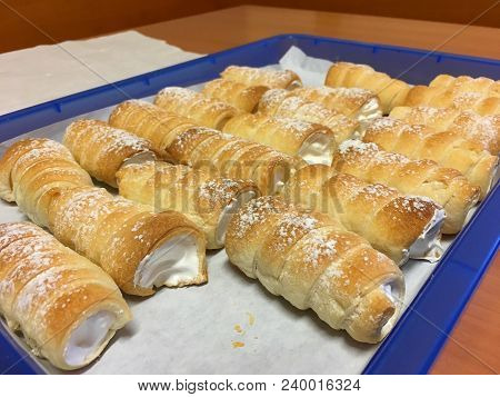 Close Up From Schaumrollen, Or Schillerlocken For Pastry