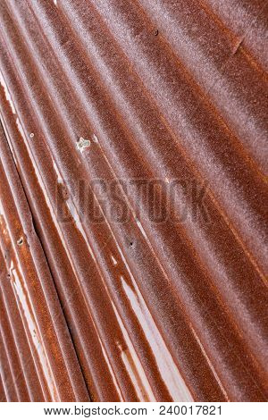Side View Old Rusty Metal Plate Vertical Composition