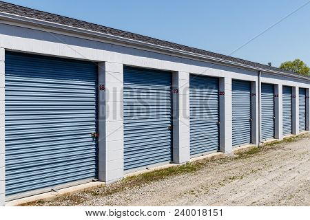 Numbered Self Storage And Mini Storage Garage Units