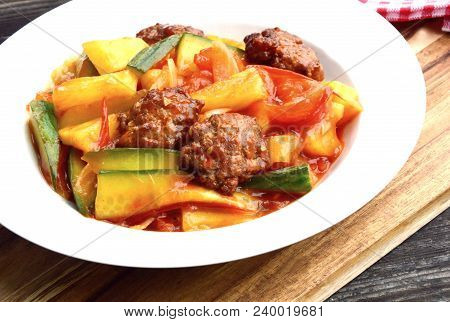 Sweet And Sour Sauce Mixed Vegetable Fried With Seasoning Minced Pork. (thai Name Is  Pt Bprieow Waa