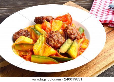 Sweet And Sour Sauce Mixed Vegetable Fried With Seasoning Minced Pork. (thai Name Is  Pt Bprieow Waa