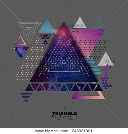 Abstract Hipster Polygonal Triangle Background With Open Space Inside.