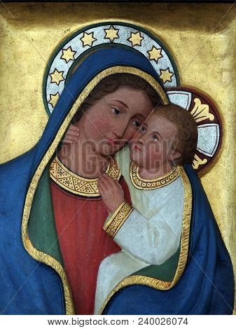 HUTTEN, GERMANY - JULY 04: Our Lady of Good Counsel in chapel in Hutten, Germany on July 04, 2017.