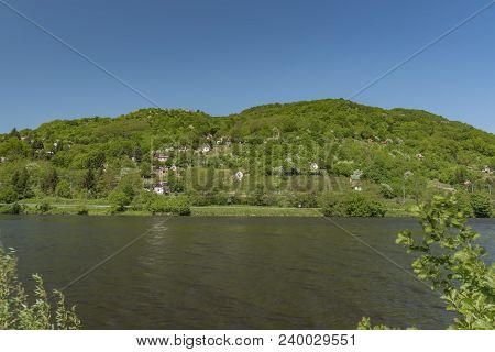 Valley Of River Labe Near Sebuzin Village In Spring Sunny Nice Day