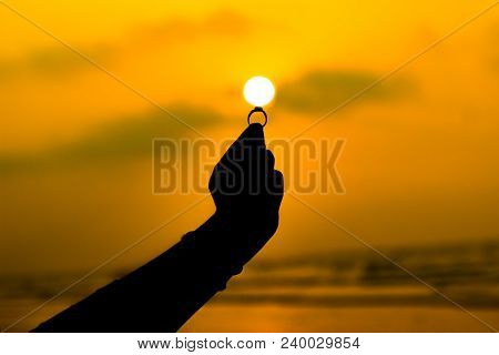 A Ring Positioned At The Sun To Be Its Stone. With Space For Text
