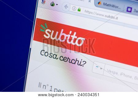 Ryazan, Russia - May 08, 2018: Subito Website On The Display Of Pc, Url - Subito.it