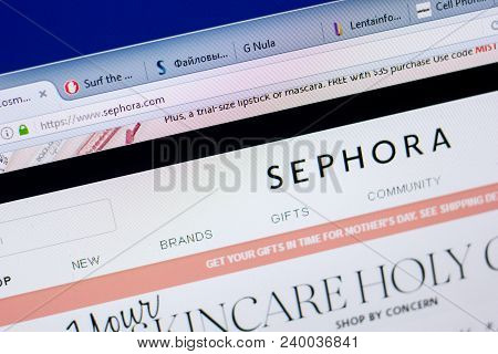 Ryazan, Russia - May 08, 2018: Sephora Website On The Display Of Pc, Url - Sephora.com