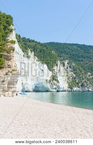 Vignanotica, Apulia, Italy - Famous Gravel Beach At The Coast Of Apulia