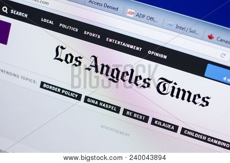 Ryazan, Russia - May 08, 2018: Latimes Website On The Display Of Pc, Url - Latimes.com
