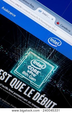 Ryazan, Russia - May 08, 2018: Intel Website On The Display Of Pc, Url - Intel.fr