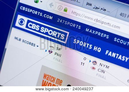 Ryazan, Russia - May 08, 2018: Cbssports Website On The Display Of Pc, Url - Cbssports.com