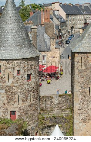 Fougeres, France - August 3, 2015: Castle Of Fougeres In August, Sunny Day