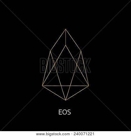 Vector Illustration Crypto Icon On  Background. Eos Is A New Blockchain Platform Of The Crypto Curre