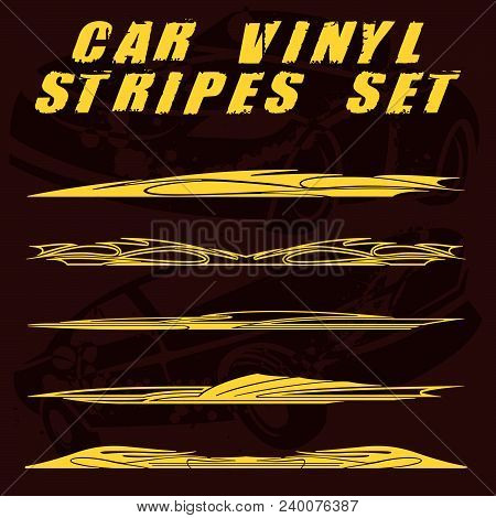 Tribal And Cool Car Stripe Set Top Print On Vinyl And Adhesive On Venicle