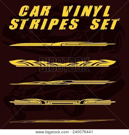 Tribal And Cool Car Stripe Set Top Print On Vinyl And Adhesive On Venicle