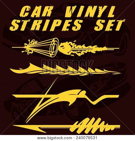 Tribal And Cool Car Stripe Set Top Print On Vinyl And Adhesive On Venicle