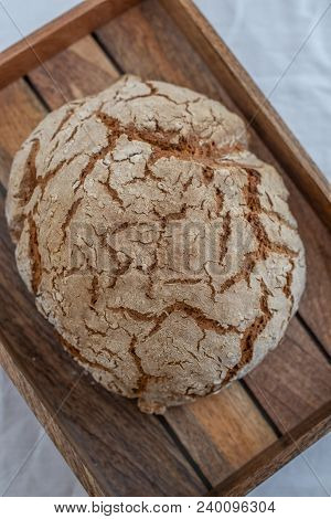 Home Made Rye Bread On A Table