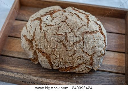 Home Made Rye Bread On A Table
