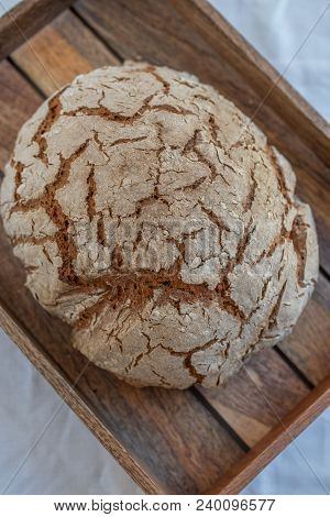 Home Made Rye Bread On A Table