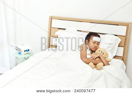 Asian Girl Sleeping In Hospital