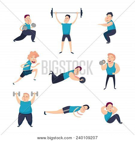 Men Does Basic Exercises And Strengthens Her Muscles