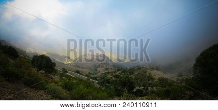 Aerial Panoramic View To Filfil Rainforest In Eritrea