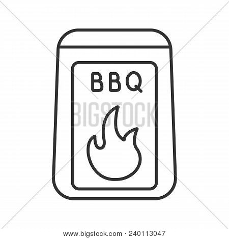 Barbeque Coal Linear Icon. Thin Line Illustration. Bbq Fuel. Contour Symbol. Vector Isolated Drawing