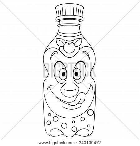 Coloring Book. Coloring Page. Colouring Picture. Orange Juice Bottle.