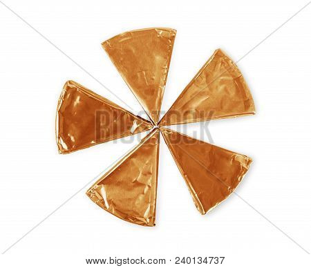 Blank Triangular Processed Cheese With Nol Lable Isolated On White Background