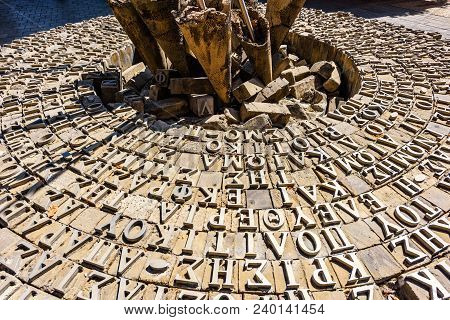 Nicosia, Cyprus - September 14, 2017: Daylight View To Ledra Street Checkpoint Civil Rights Monument