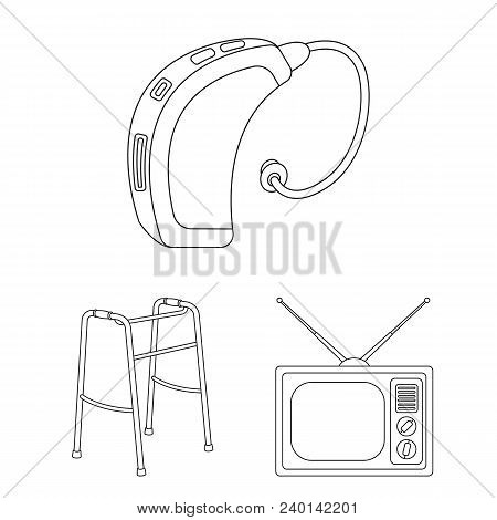 Human Old Age Outline Icons In Set Collection For Design. Pensioner, Period Of Life Vector Symbol St