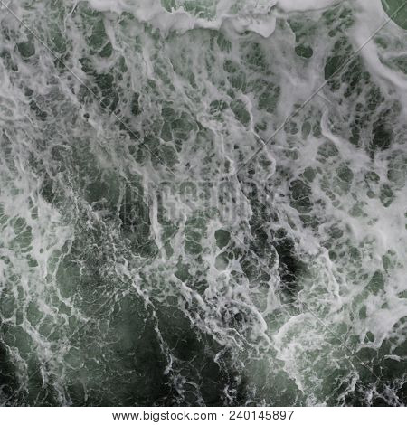 Big Water Splash Seen From Above A Boat